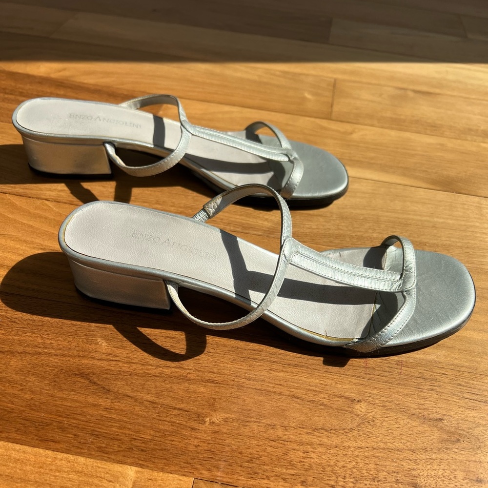 Silver Leather Sandals - Picture 2 of 3